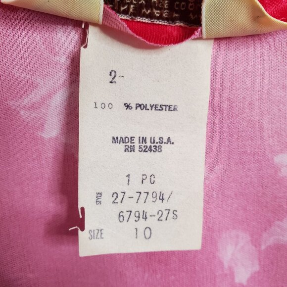 Vintage Sears Size 10 Dress Floral Lace Trim Shoulder Ribbon Floral Pattern Pink - Picture 4 of 13